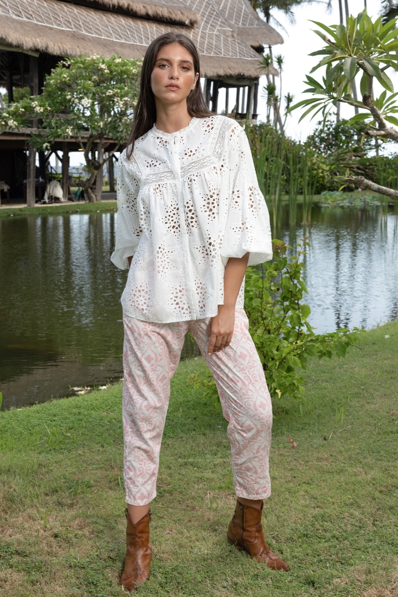 Camisa Hazal - Bordado inglês - 100% algodão - Miss June Paris - 2