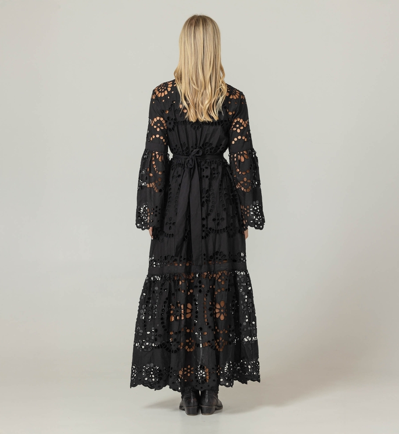 Vestido Largo Ruby - Bordado Inglés - 100% Algodón - Miss June Paris - 4