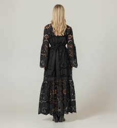 Long Dress Ruby - English Embroidery - 100% Cotton - Miss June Paris - 4