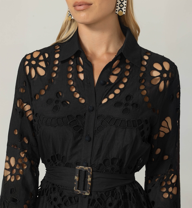 Vestido Longo Ruby - Bordado Inglês - 100% Algodão - Miss June Paris - 5