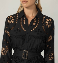 Vestido Longo Ruby - Bordado Inglês - 100% Algodão - Miss June Paris - 5