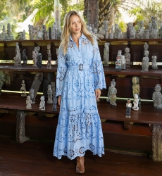 Long Dress Ruby - English Embroidery - 100% Cotton - Miss June Paris - 7