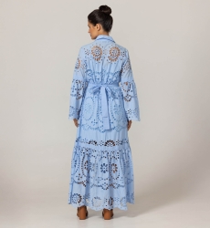 Vestido Longo Ruby - Bordado Inglês - 100% Algodão - Miss June Paris - 10