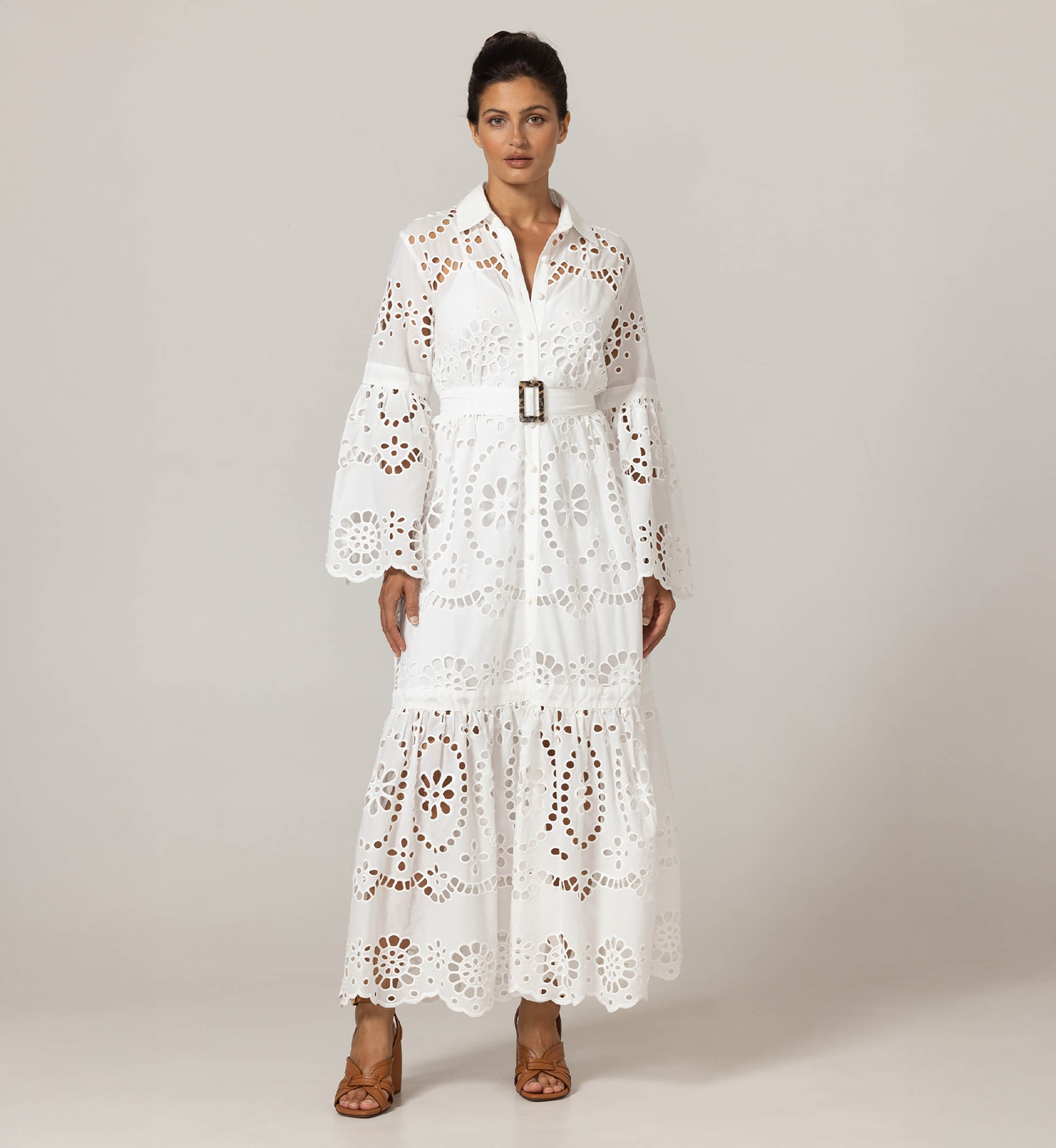 Vestido Longo Ruby - Bordado Inglês - 100% Algodão - Miss June Paris - 15