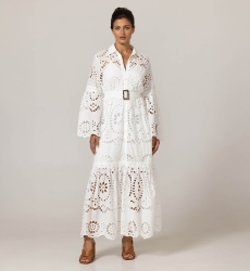 Long Dress Ruby - English Embroidery - 100% Cotton - Miss June Paris - 15