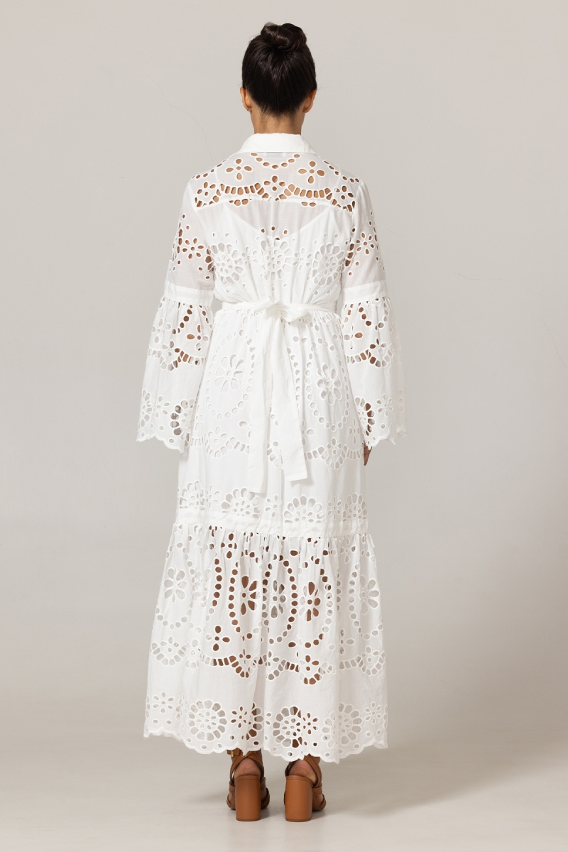 Long Dress Ruby - English Embroidery - 100% Cotton - Miss June Paris - 16