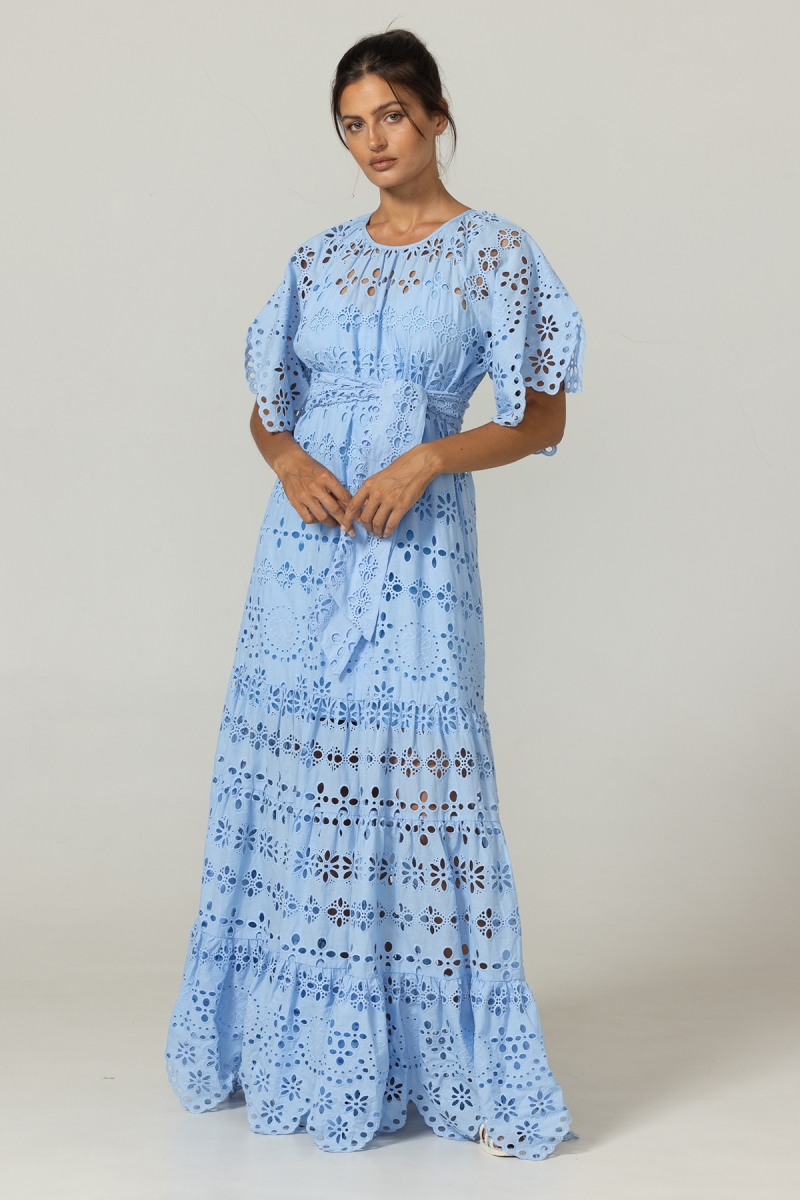 Vestido Longo Ruby - Bordado Inglês - 100% Algodão - Miss June Paris - 3