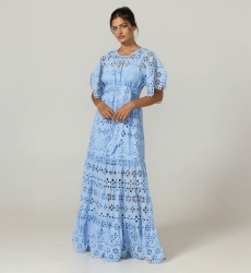 Vestido Longo Ruby - Bordado Inglês - 100% Algodão - Miss June Paris - 3