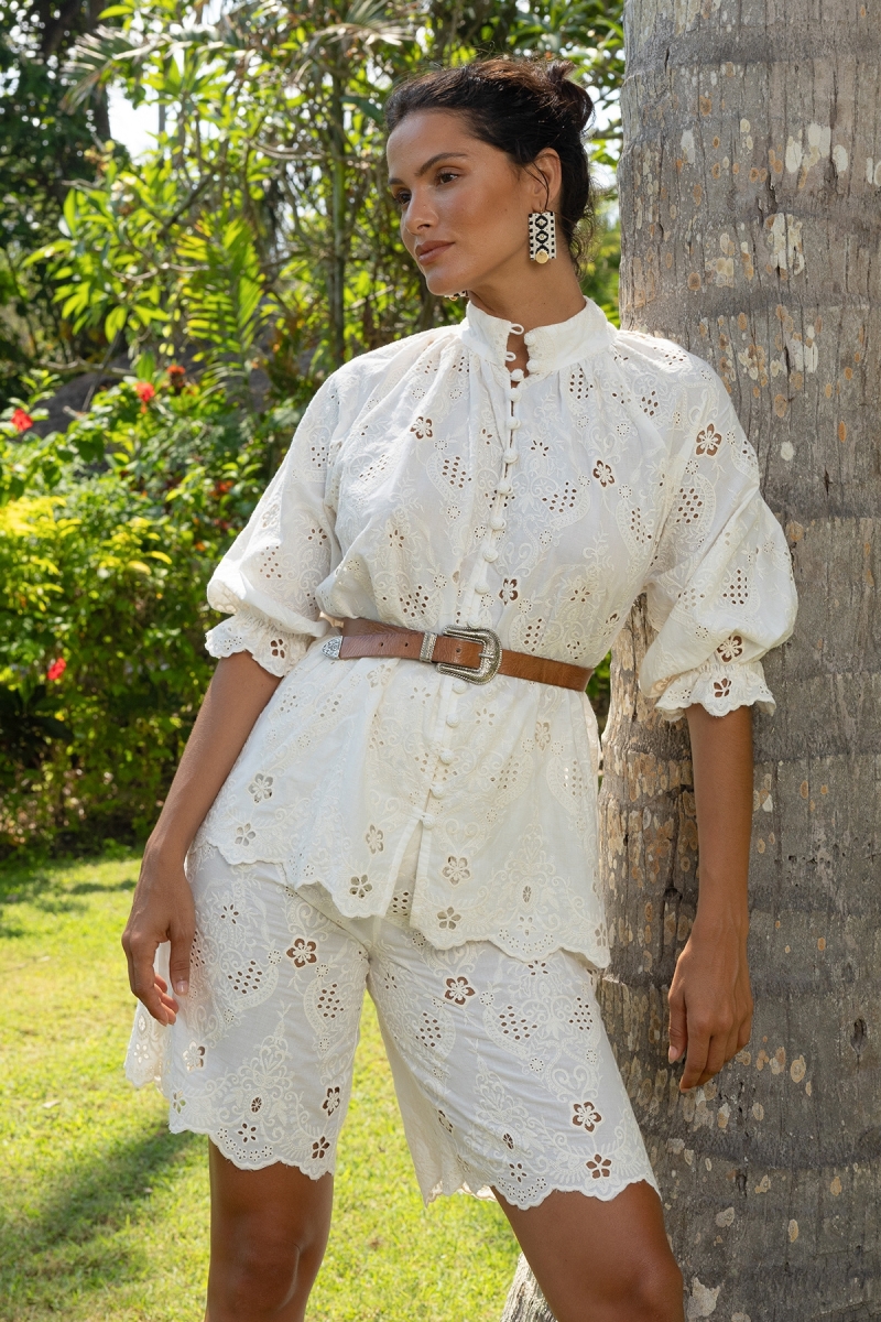 Camisa Serena-  Bordado Inglês - 100% Algodão - Miss June Paris - 2