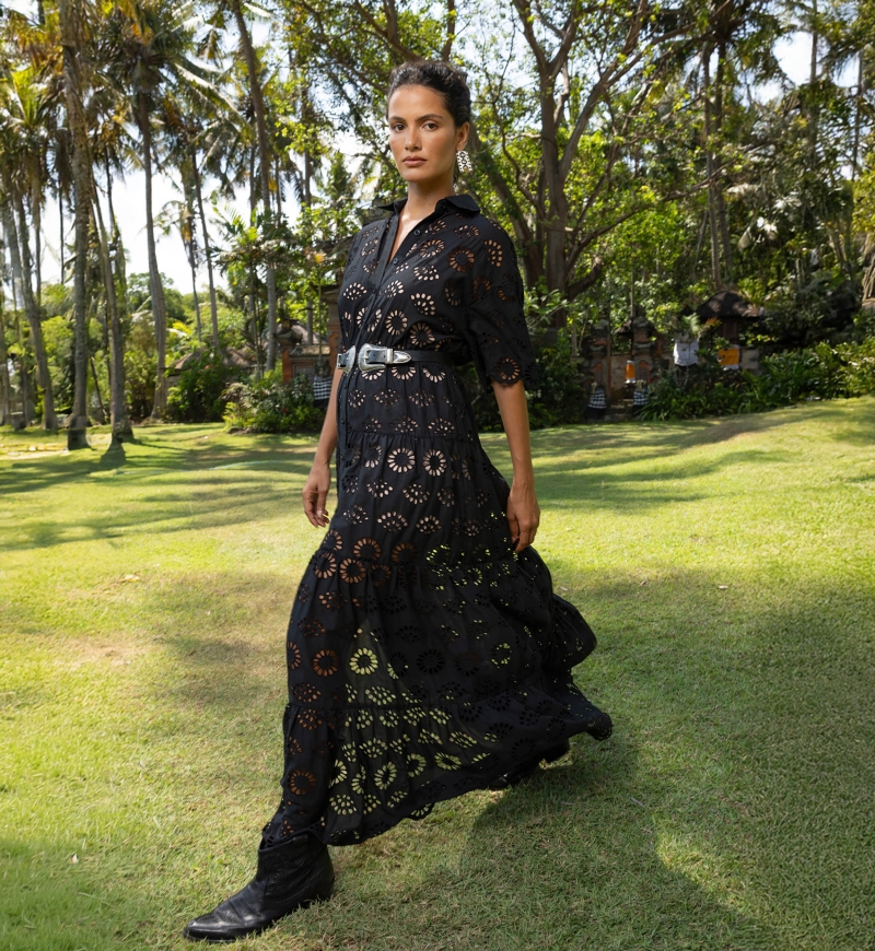 Vestido Longo Gardenia - Bordado Inglês - 100% Algodão - Miss June Paris - 6