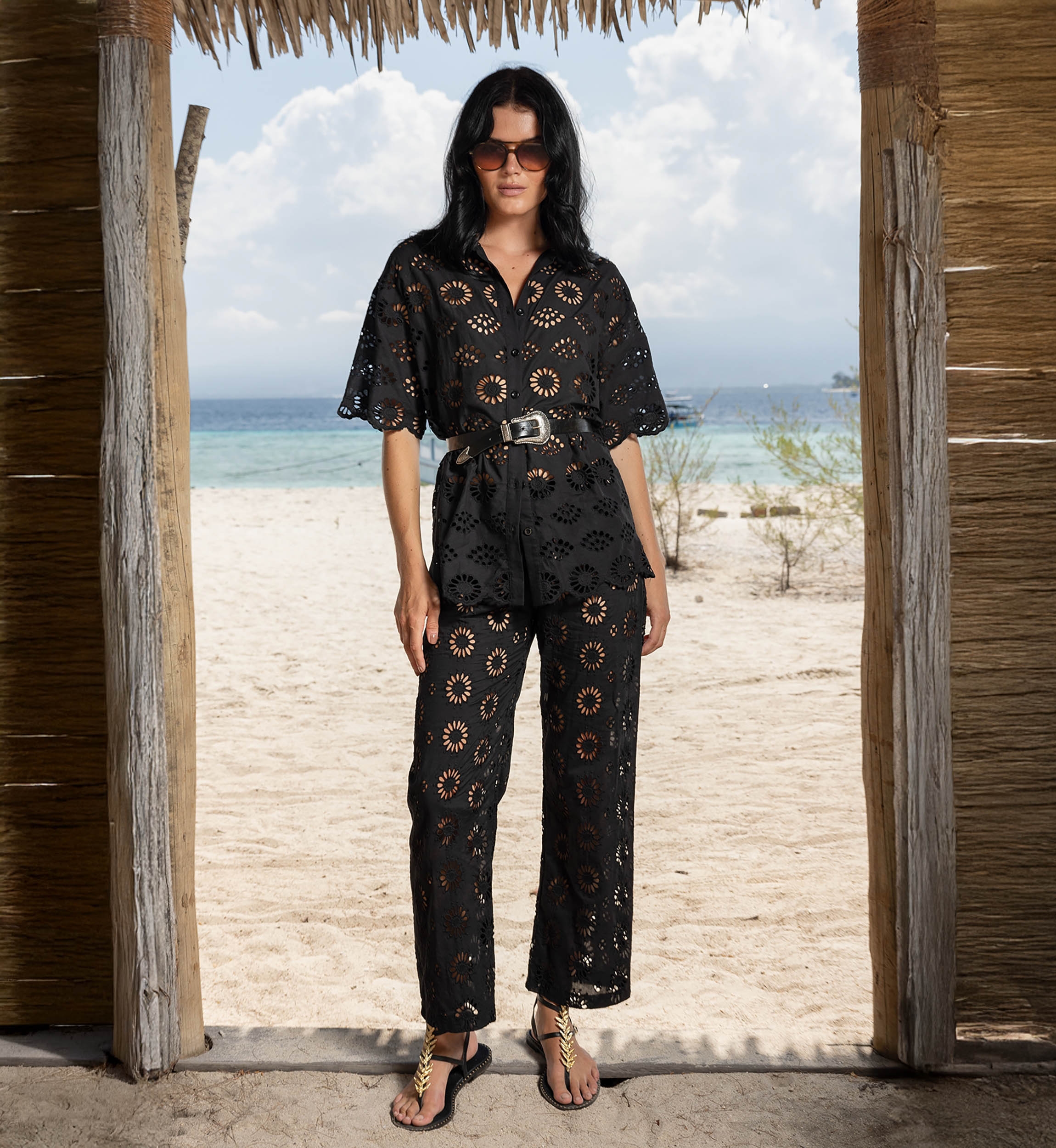 Sorbet Pants - English Embroidery - 100% Cotton - Miss June Paris - 6