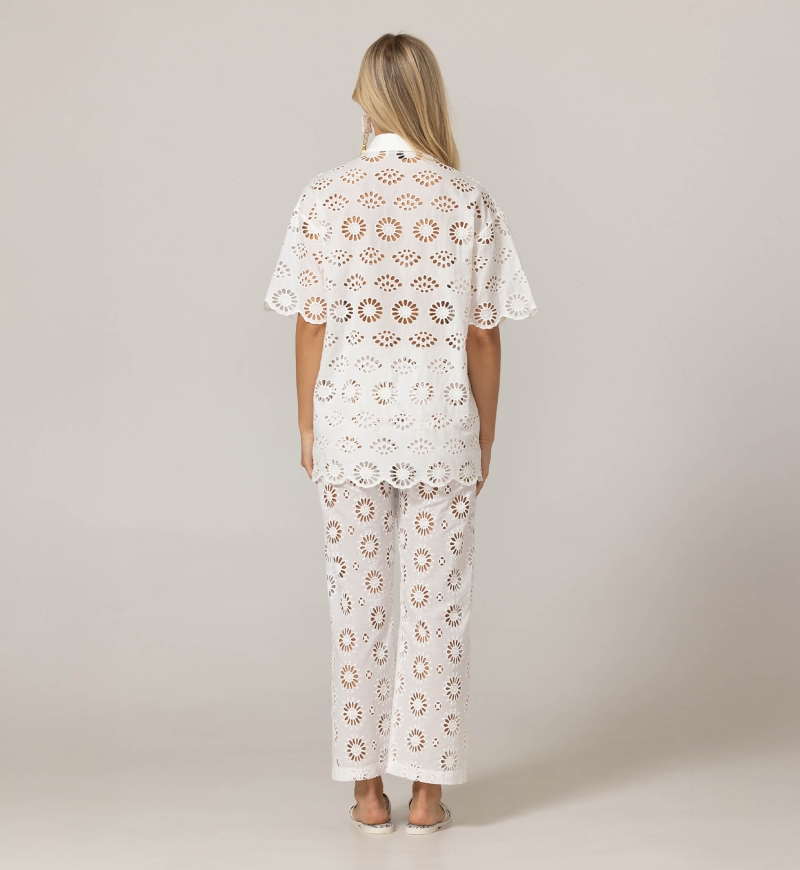 Sorbet Pants - English Embroidery - 100% Cotton - Miss June Paris - 4