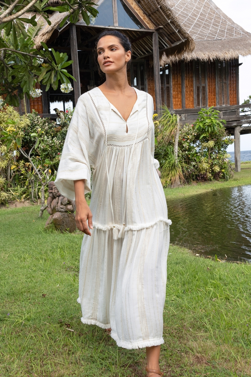 Vestido Largo Bree - Viscosa y Poliéster Metálico - Miss June Paris - 1