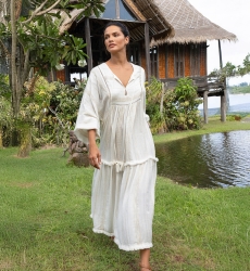 Bree Long Dress -  Viscose and Metallic Polyester - Miss June Paris - 1