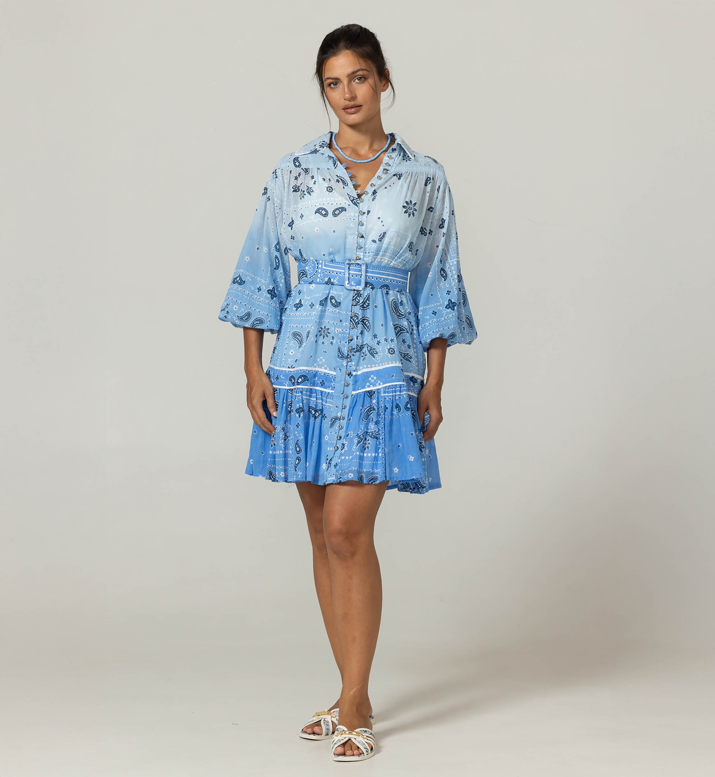 Vestido Curto Poppy -100% Voile de Algodão com Renda - Miss June Paris - 3