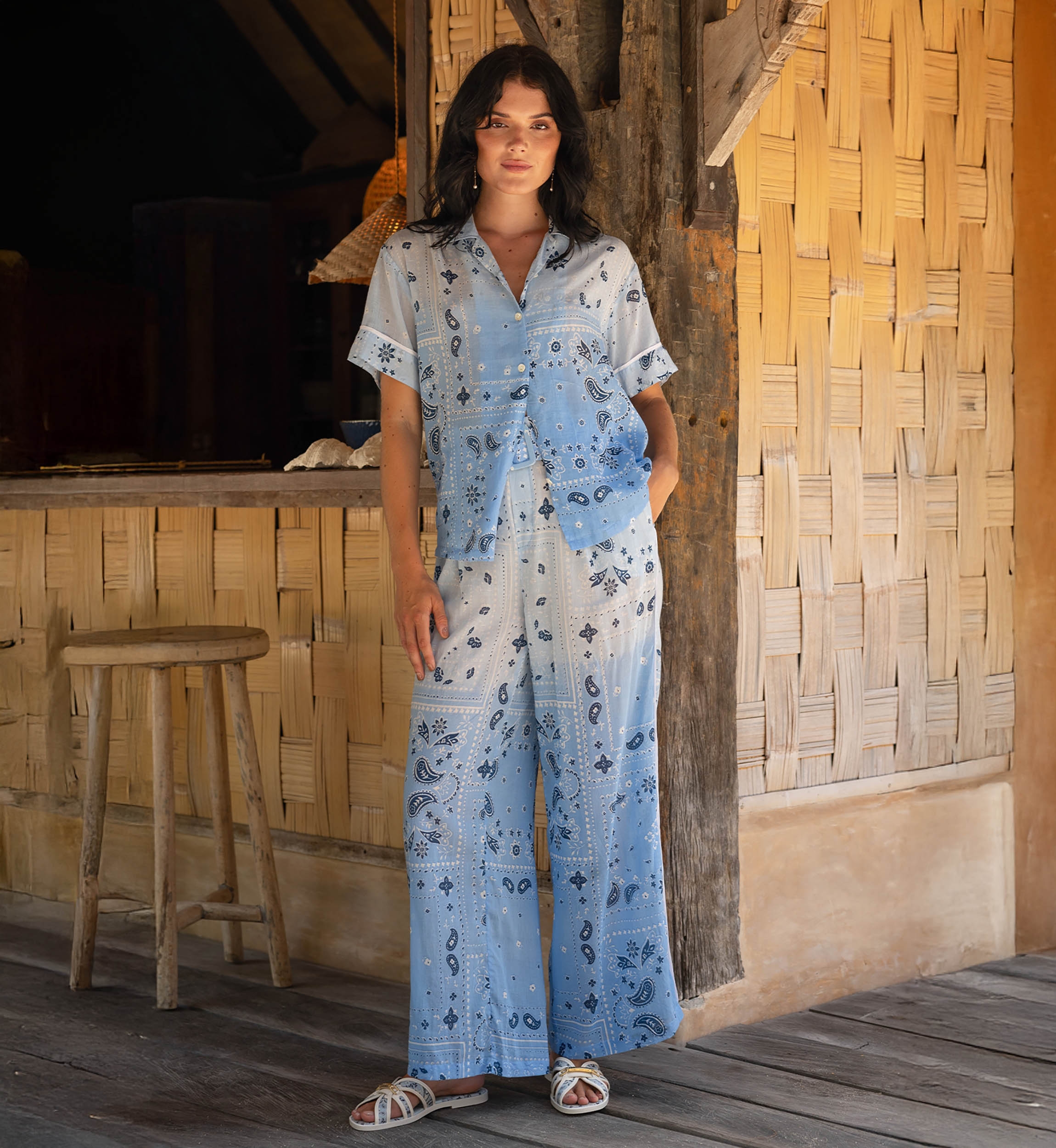 Pantalones Ulla - 100% Velo de Algodón con Encaje - Miss June Paris - 2