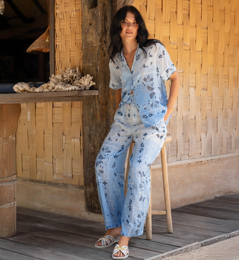 Ulla Pants - 100% Cotton Voile with Lace - Miss June Paris - 1