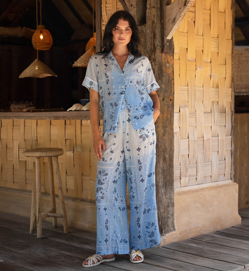 India Shirt - 100% Cotton Voile with Lace - Miss June Paris - 1