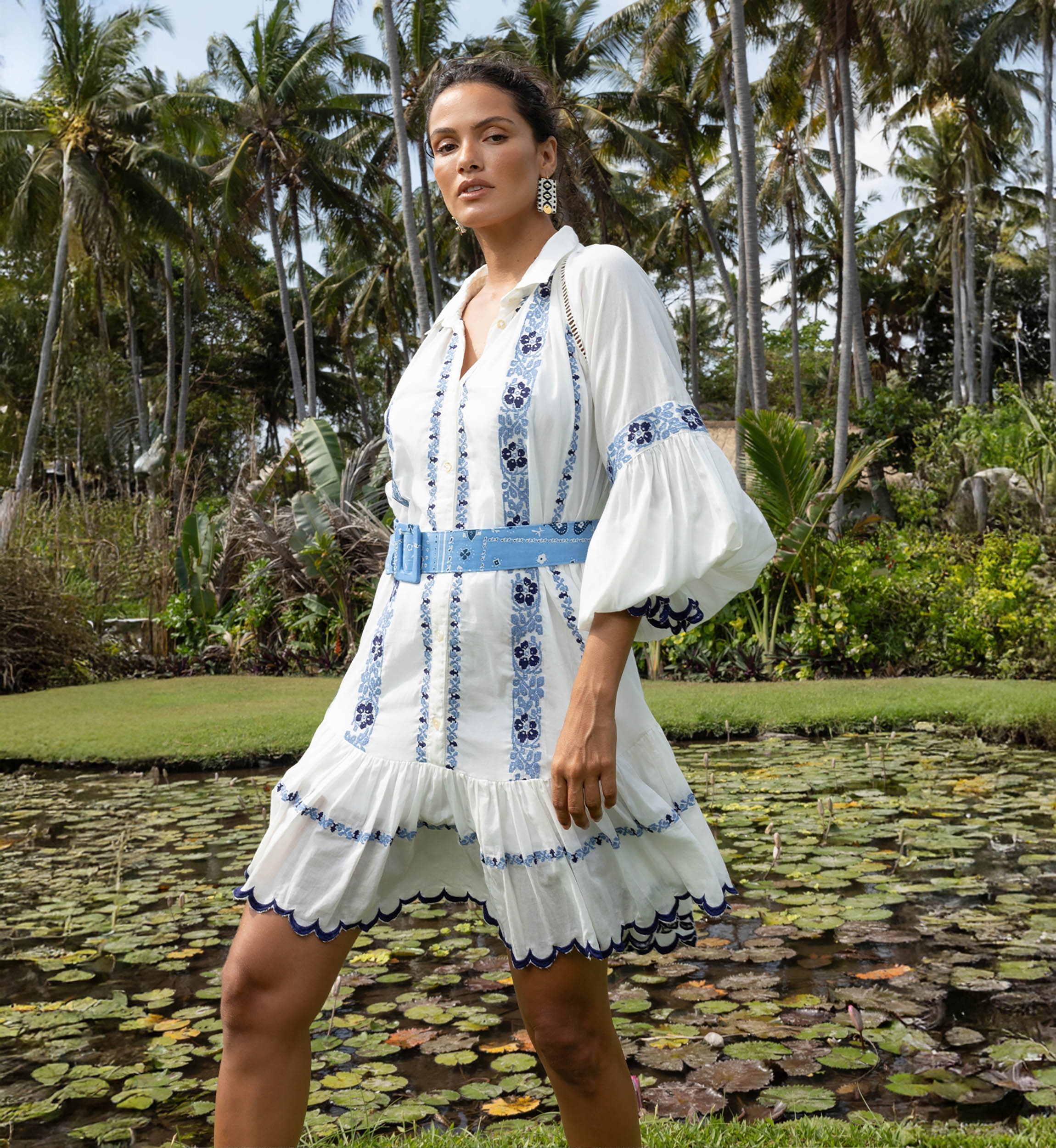 Vestido Curto Bellerose - 100% Voile de Algodão com Renda - Miss June Paris - 1