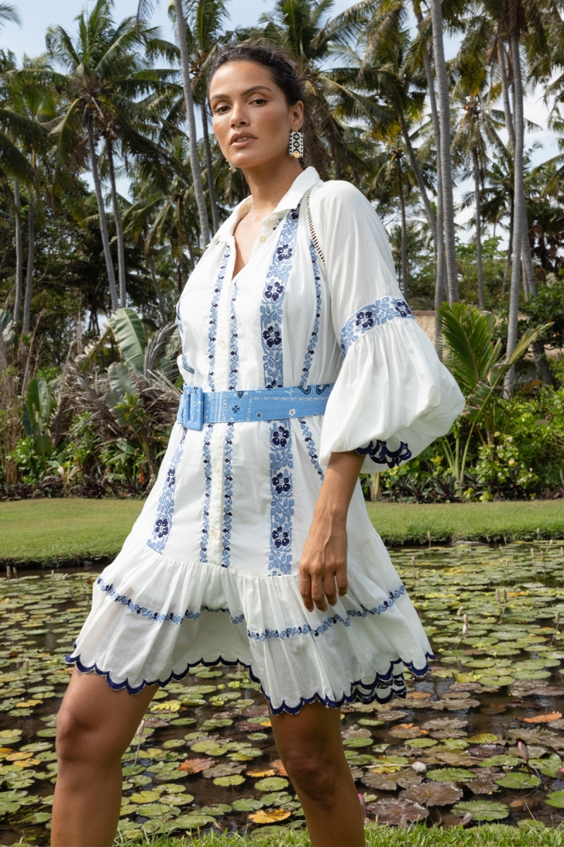 Vestido Curto Bellerose - 100% Voile de Algodão com Renda - Miss June Paris - 1