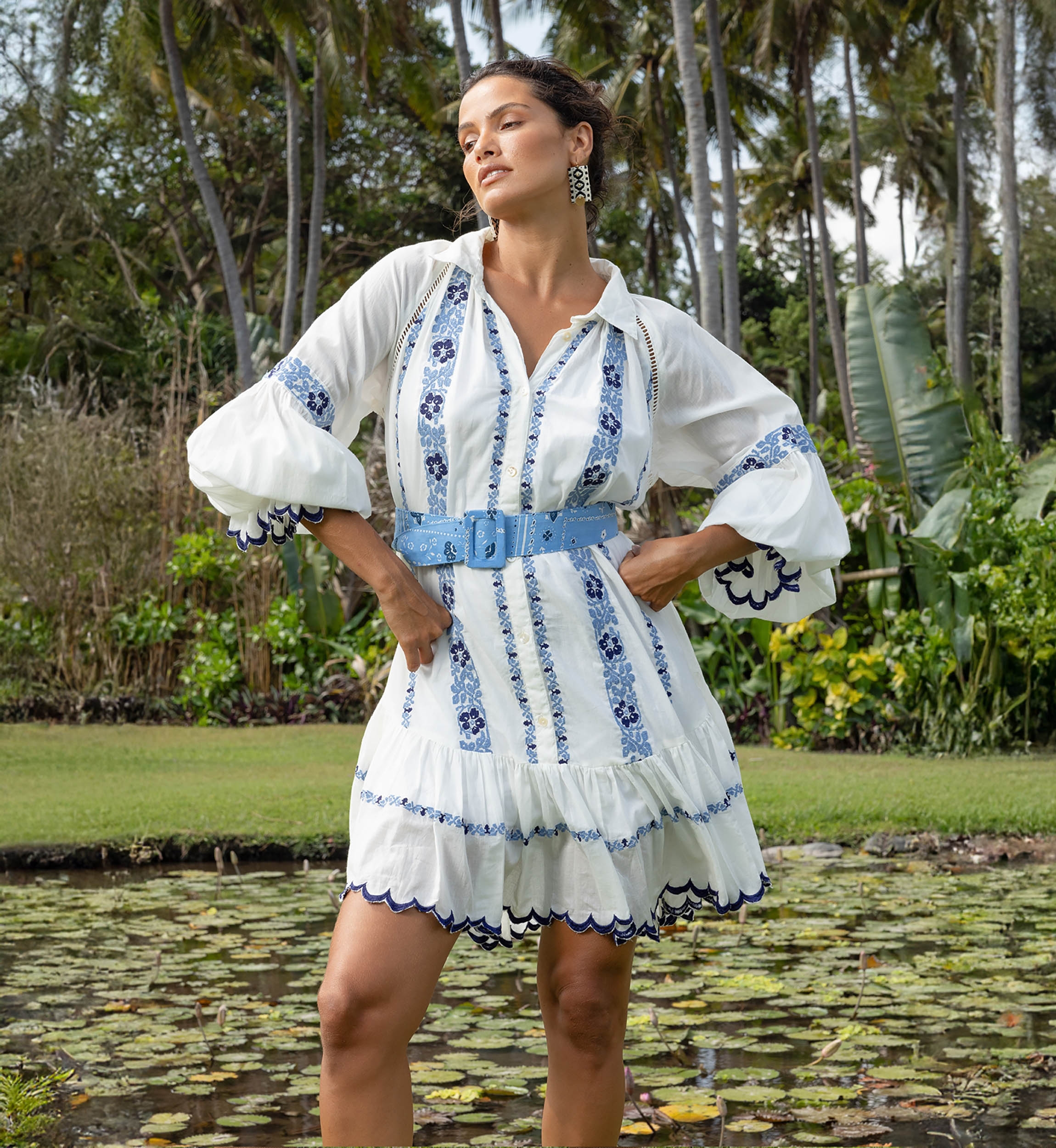 Vestido Curto Bellerose - 100% Voile de Algodão com Renda - Miss June Paris - 2