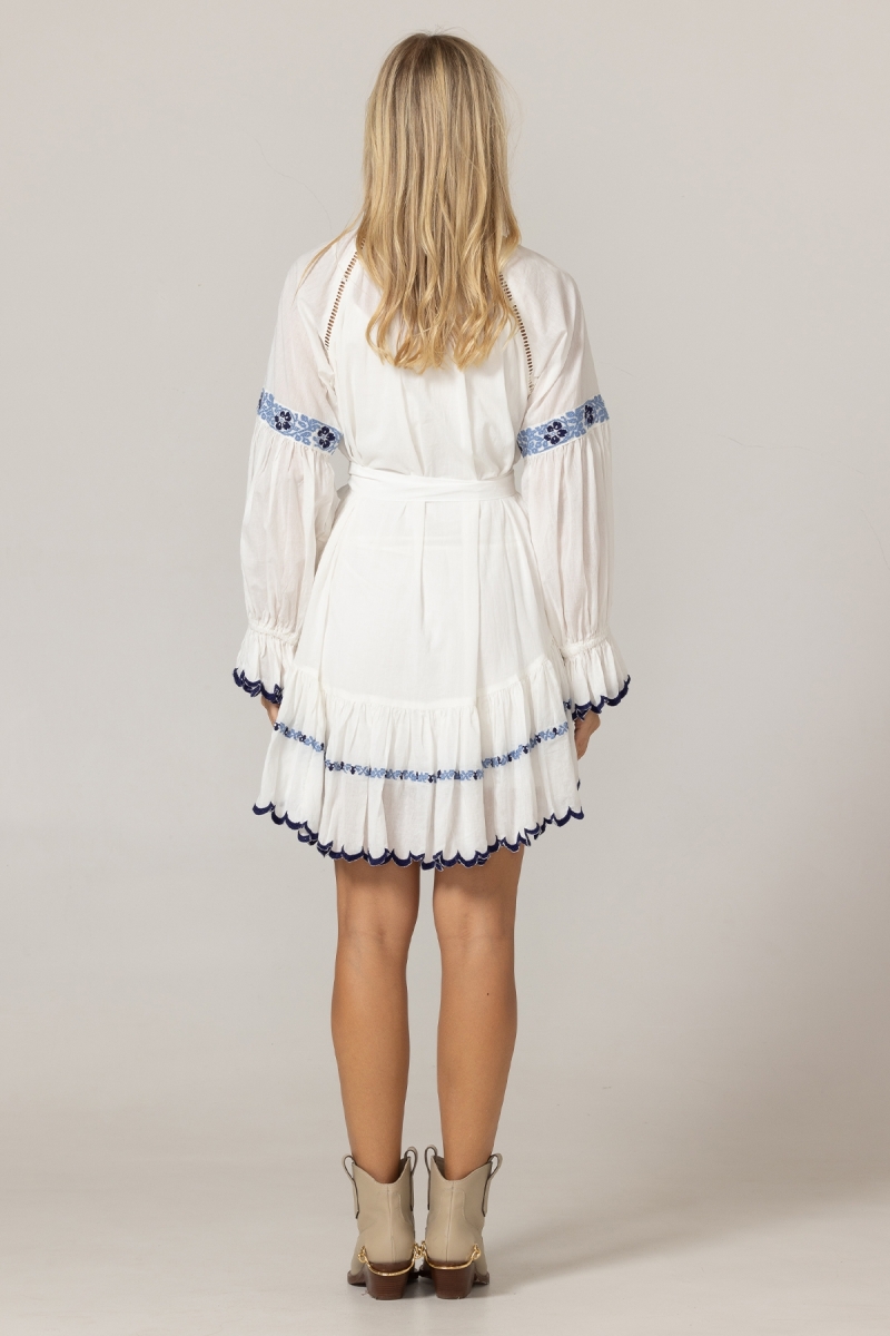 Vestido Corto Bellerose - 100% Velo de Algodón con Encaje - Miss June Paris - 4