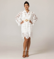 Sloane Short Dress - English Embroidery - 100% Cotton - Miss June Paris - 3