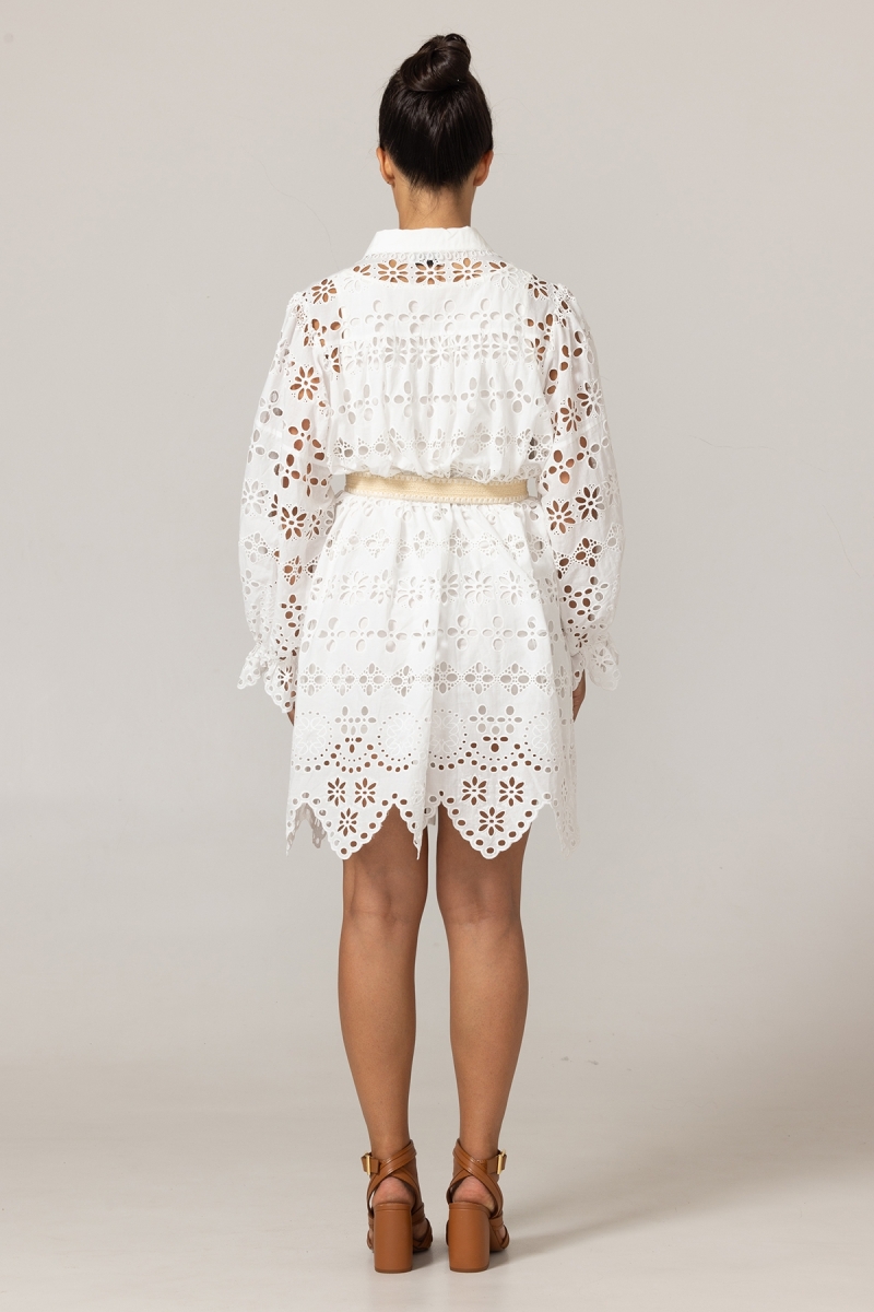 Vestido Curto Sloane - Bordado Inglês - 100% Algodão - Miss June Paris - 4