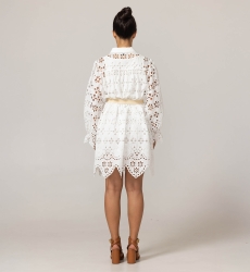 Sloane Short Dress - English Embroidery - 100% Cotton - Miss June Paris - 4