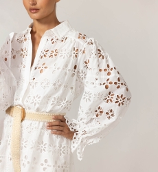 Vestido Curto Sloane - Bordado Inglês - 100% Algodão - Miss June Paris - 5