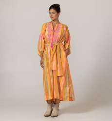 Vestido largo Aiden - adornado con bordados - 100% algodón - cinturón a juego - Miss June Paris - 3