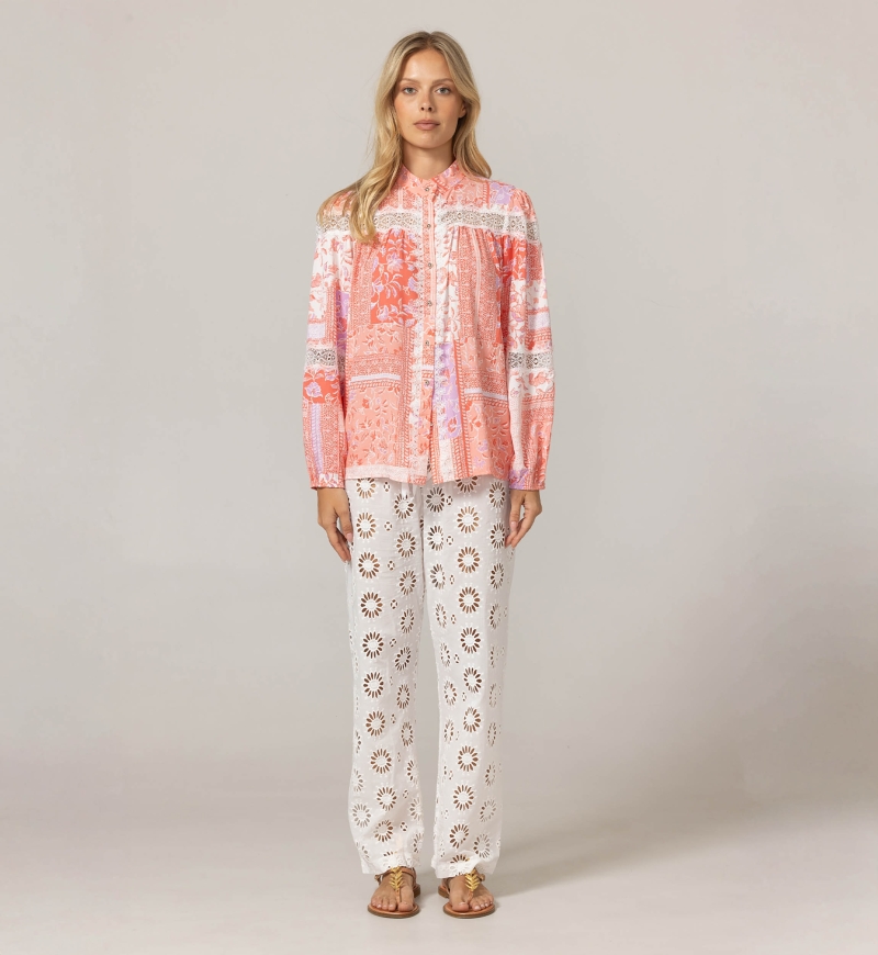 Camisa Gianna - Motivos florales delicados - 100% viscosa - Miss June Paris - 3