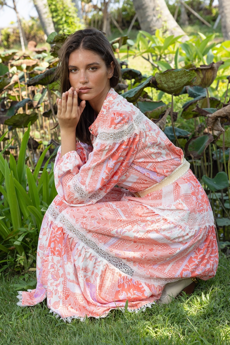 Vestido longo Gwen - Padrão floral - 100% viscose - 2