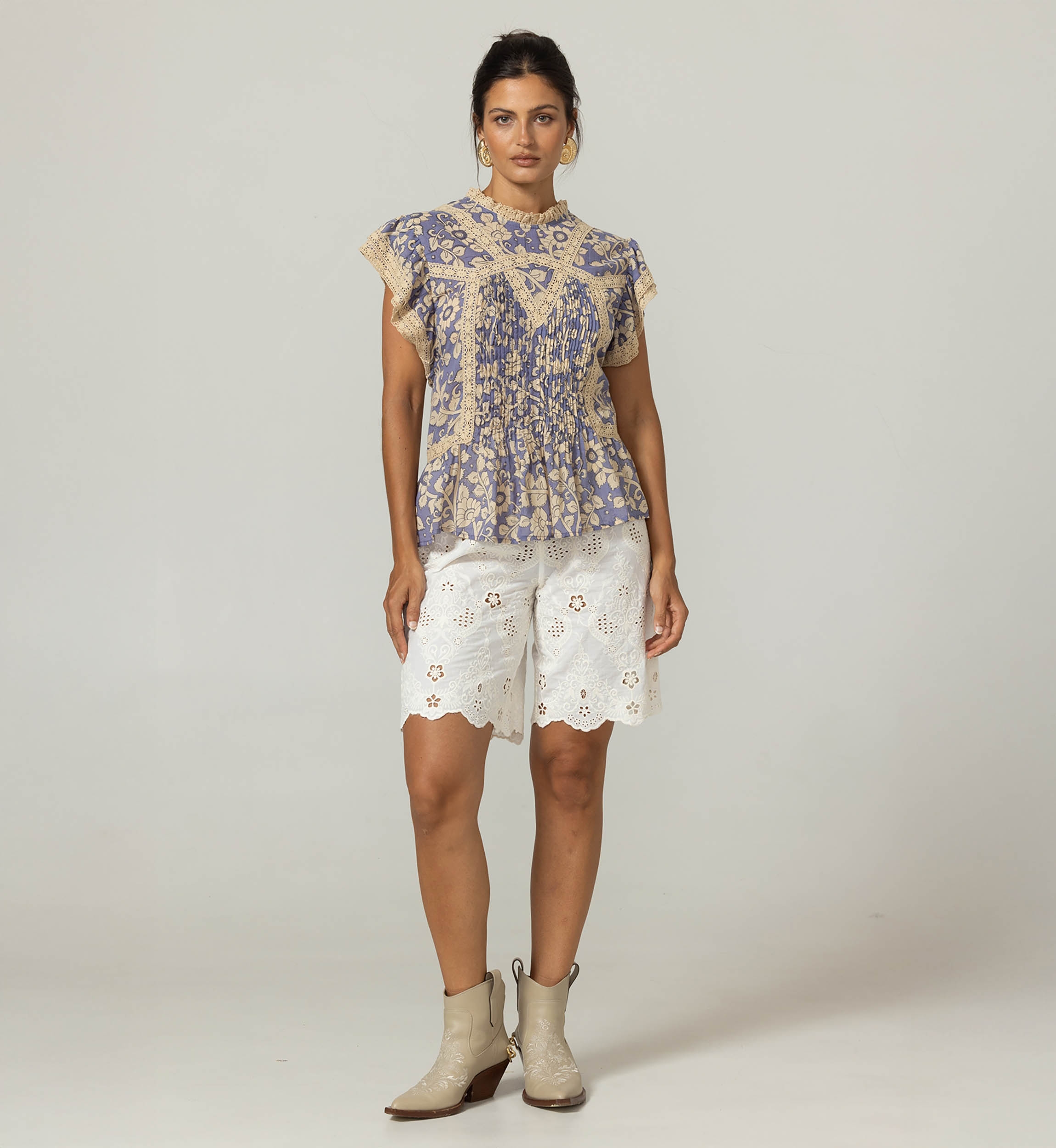 Blusa Kira - Padrões Florais - 100% Voile de Algodão - Miss June Paris - 3