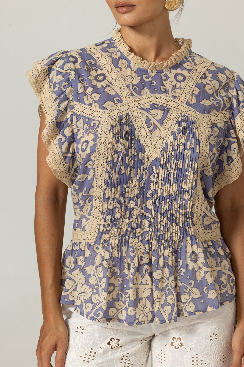 Blusa Kira - Padrões Florais - 100% Voile de Algodão - Miss June Paris - 5