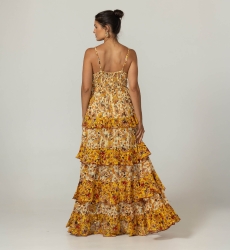 Pippa Long Dress - Floral Patterns - Adjustable Straps - Miss June Paris - 4