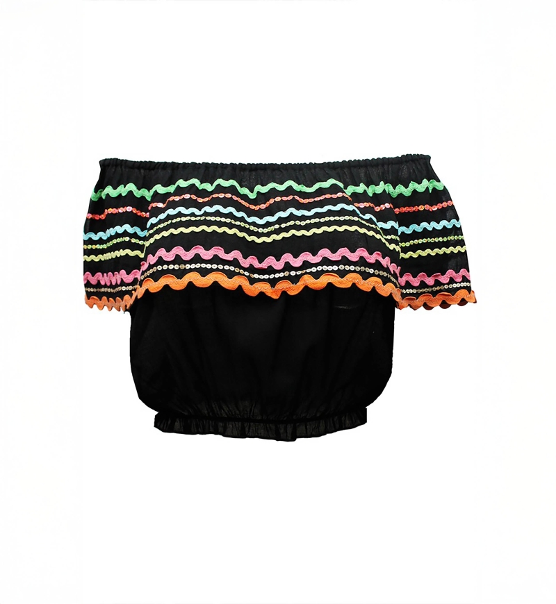 BLOOM Top – Off-Shoulder – Short Sleeve – Bohemian Cotton – Miss June Paris – 4