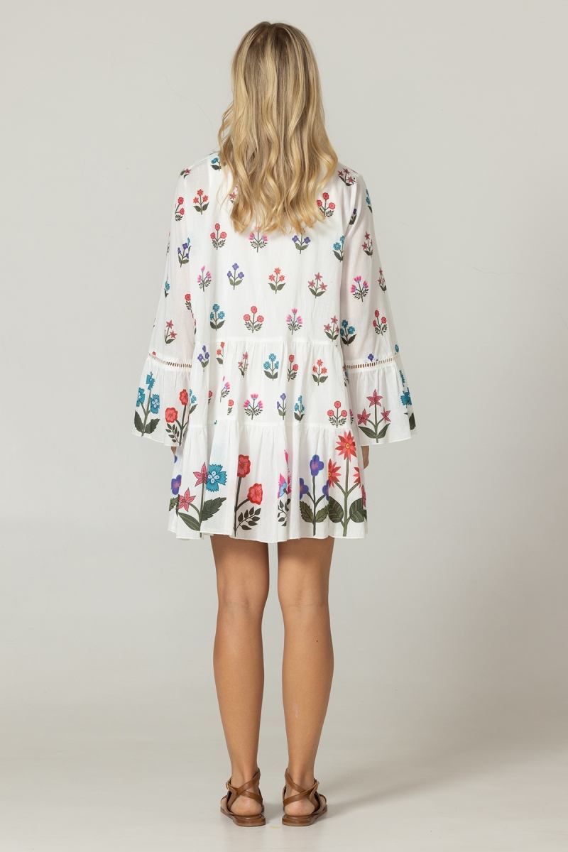 Vestido Curto Nell - 100% Voile de Algodão com Renda - Miss June Paris - 4