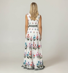 Miri Long Dress - 100% Cotton Voile with Lace - Miss June Paris - 4