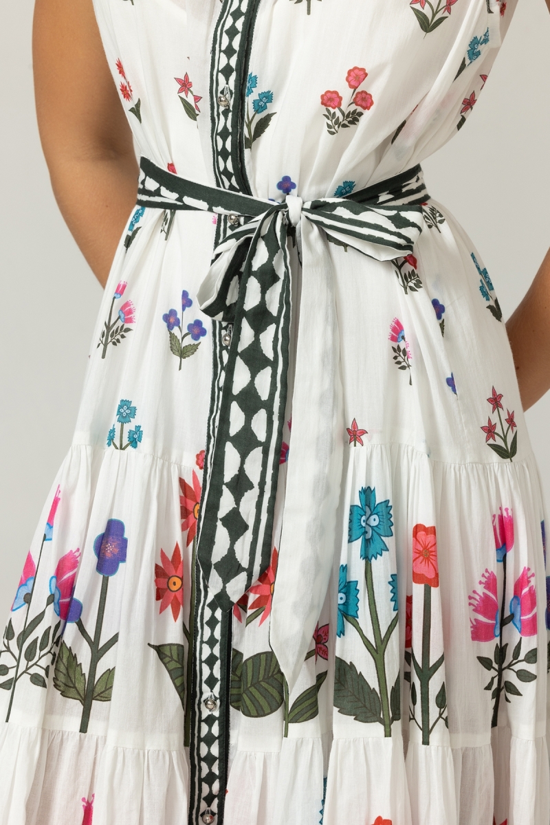 Vestido Longo Miri - 100% Voile de Algodão com Renda - Miss June Paris - 5