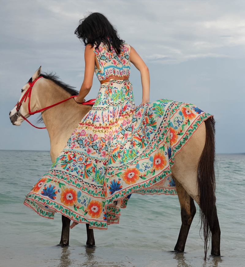 Vestido Longo Neela - 100% Voile de Algodão com Renda - Miss June Paris - 2