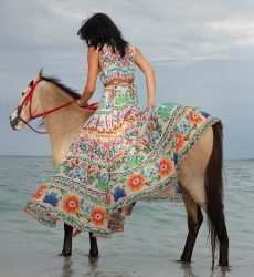 Neela Long Dress - 100% Cotton Voile with Lace - Miss June Paris - 2