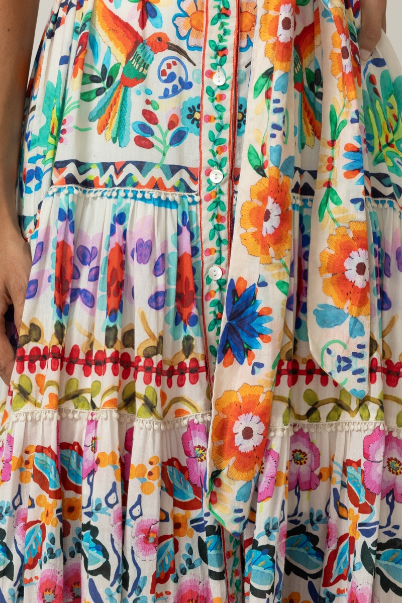 Vestido Longo Neela - 100% Voile de Algodão com Renda - Miss June Paris - 4