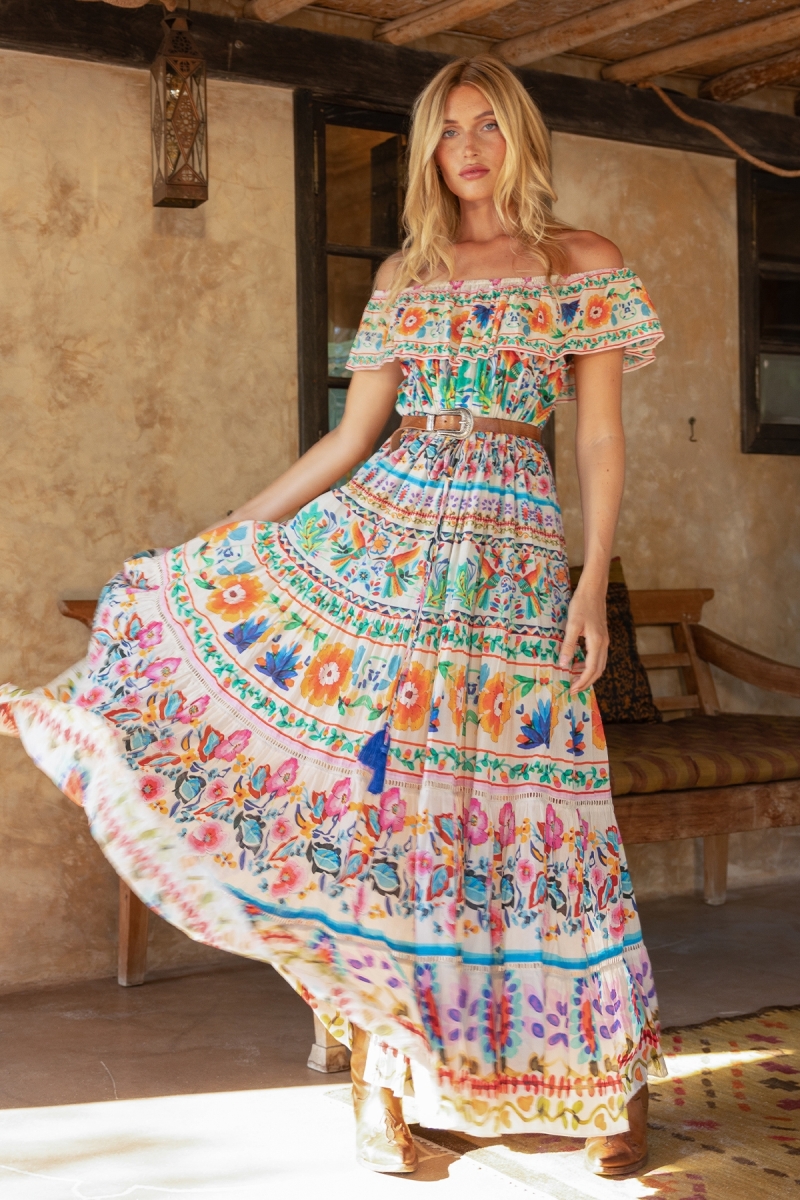 Vestido Longo Yalla - 100% Voile de Algodão com Renda - Miss June Paris - 1