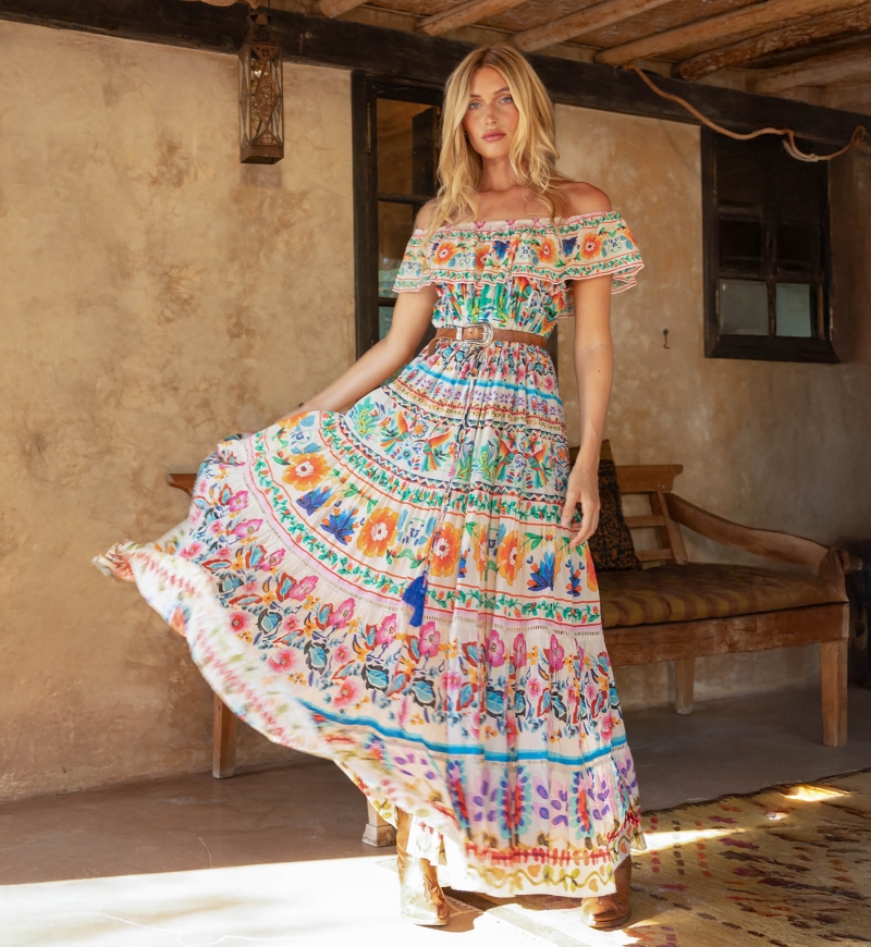 Vestido Longo Yalla - 100% Voile de Algodão com Renda - Miss June Paris - 1