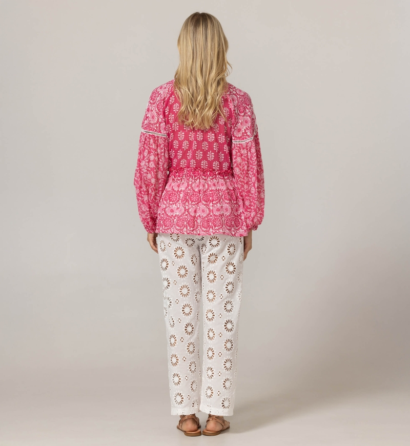 Bonia Blouse - 100% Cotton Voile with Lace - Miss June Paris - 4