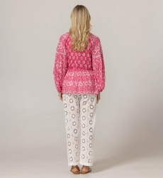 Blusa Bonia - 100% Voile de Algodão com Renda - Miss June Paris - 4