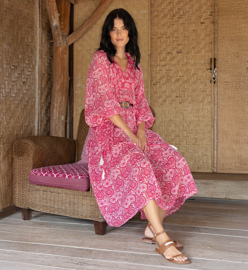 Vestido Longo Felicity - 100% Voile de Algodão com Renda - Miss June Paris - 1