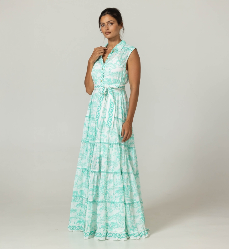 Vestido Longo Gabie - 100% Voile de Algodão com Renda - Miss June Paris - 3