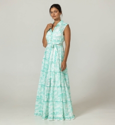 Vestido Longo Gabie - 100% Voile de Algodão com Renda - Miss June Paris - 3